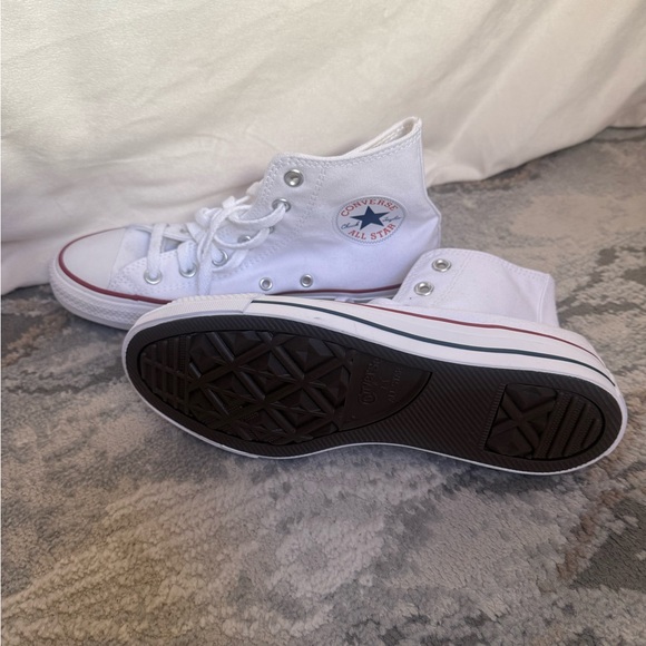 Converse White Canvas High-Tops - Picture 2 of 3